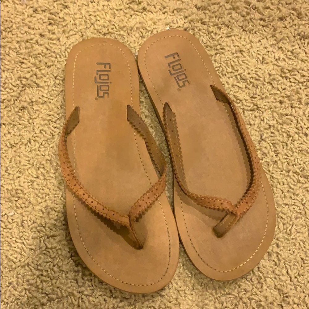 leather flip flops